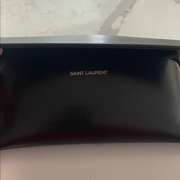 Saint Laurent Black and Silver Shield Sunglasses - Picture 13 of 13